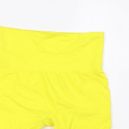 H&M Womens Yellow Polyester Compression Shorts Size S L4 in Slim - High Waist