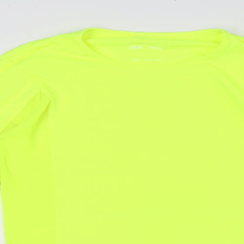 ASOS Womens Yellow Polyester Basic T-Shirt Size 8 Round Neck - Fluorescent