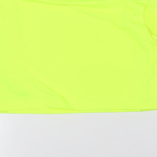 ASOS Womens Yellow Polyester Basic T-Shirt Size 8 Round Neck - Fluorescent