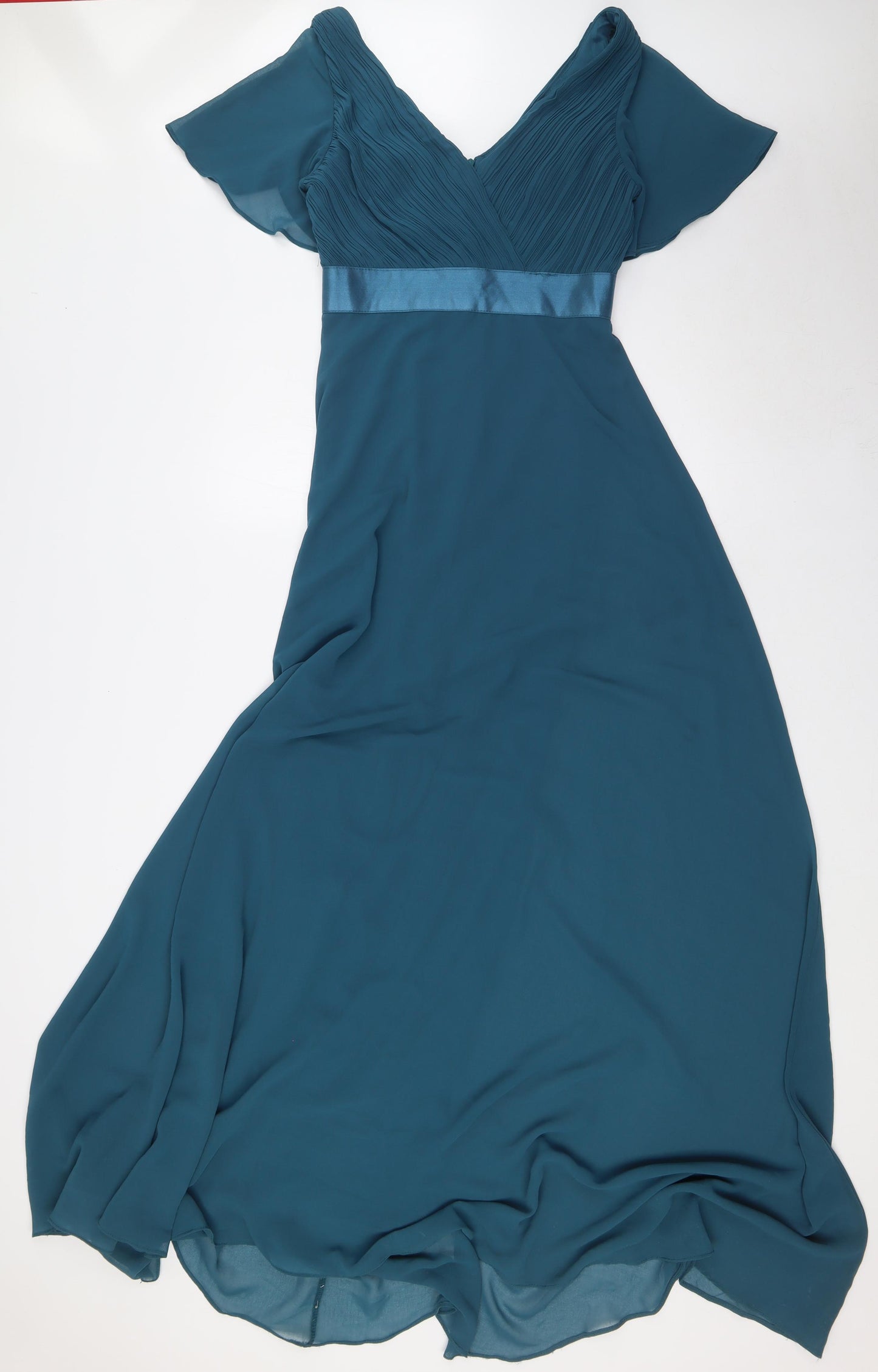 Ever-Pretty Womens Green Polyester Ball Gown Size 8 V-Neck Zip
