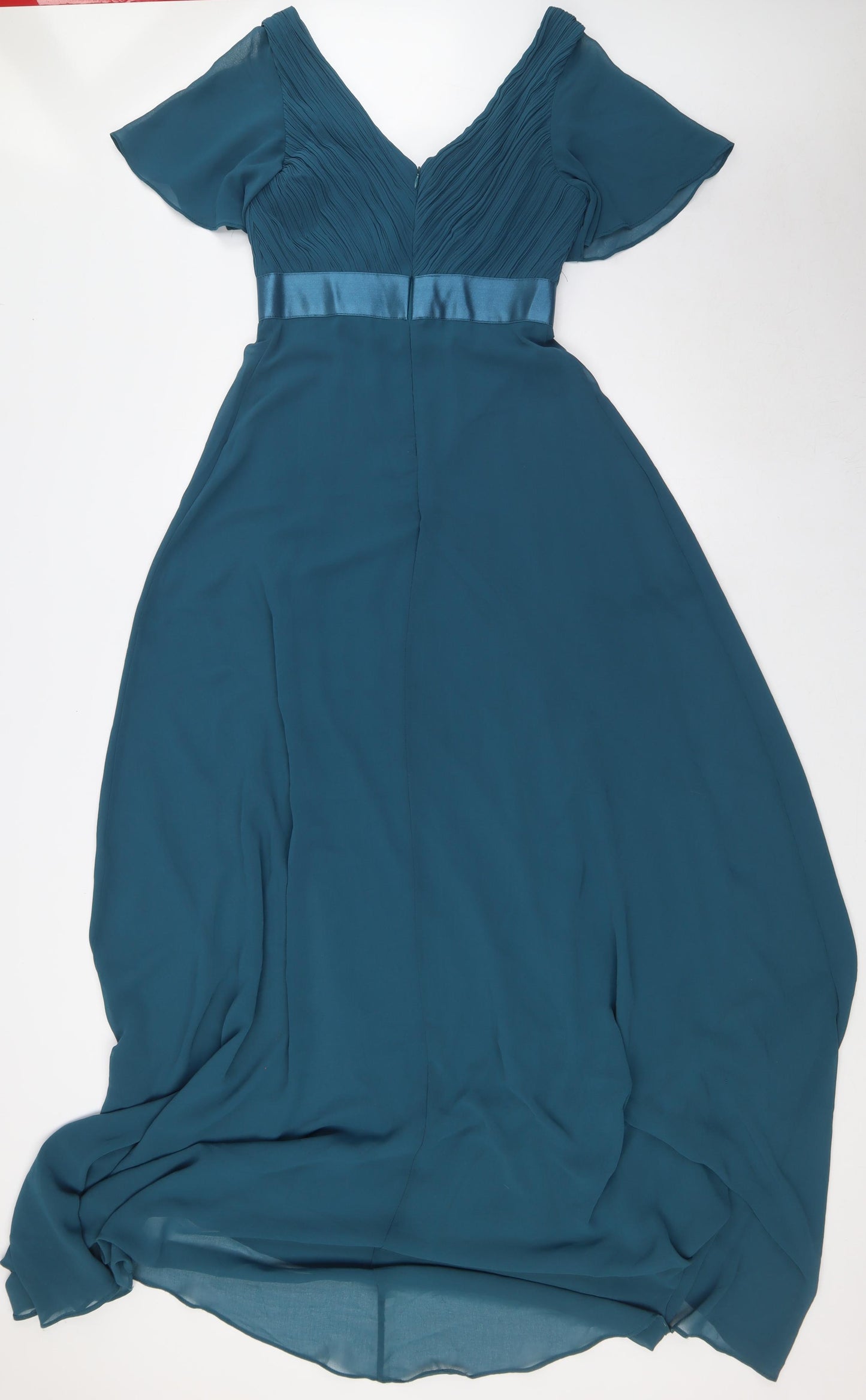 Ever-Pretty Womens Green Polyester Ball Gown Size 8 V-Neck Zip