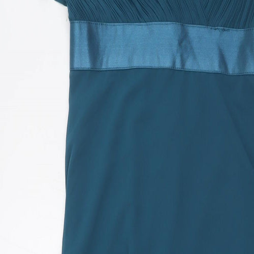 Ever-Pretty Womens Green Polyester Ball Gown Size 8 V-Neck Zip