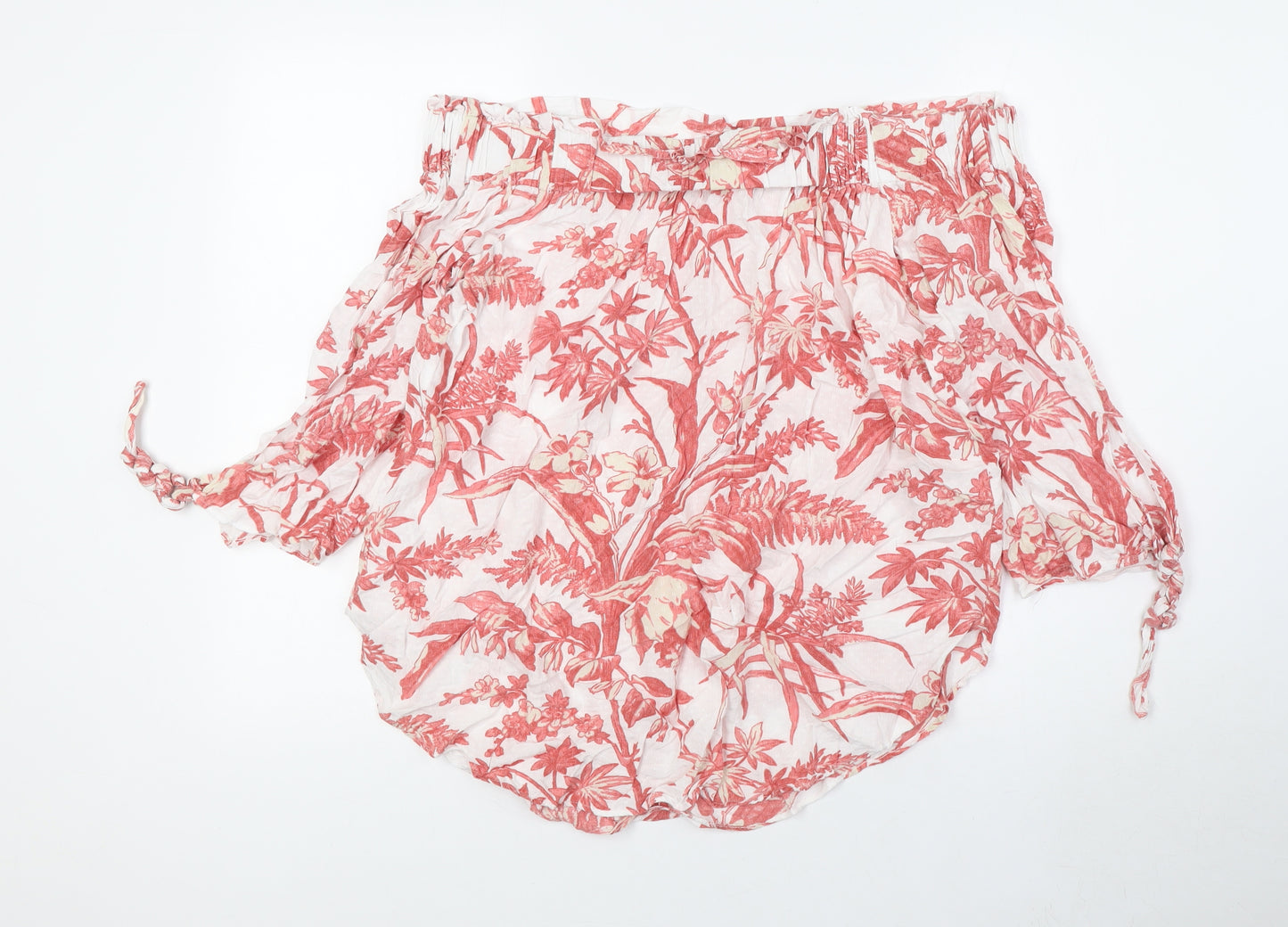 H&M Womens White Viscose Basic Blouse Size 8 Off the Shoulder