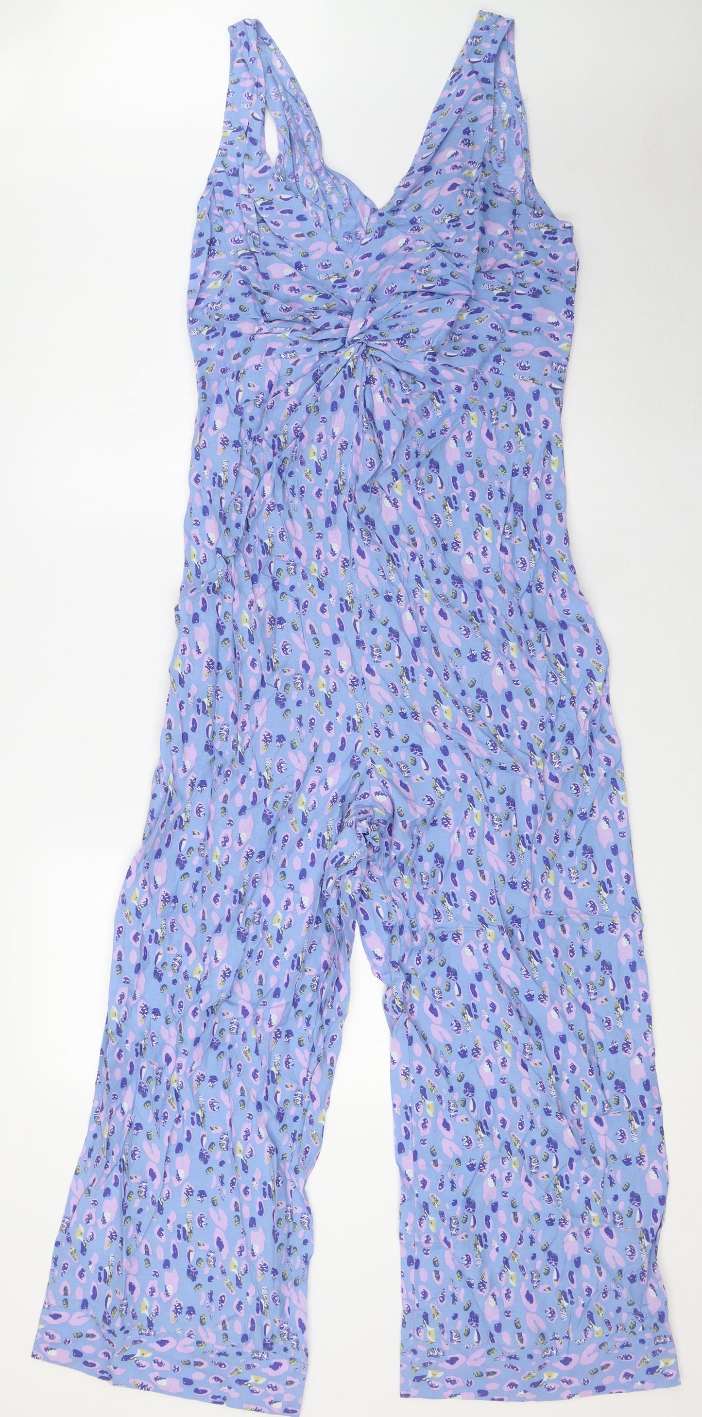 Y.A.S Womens Blue Viscose Jumpsuit One-Piece Size 12 L27 in