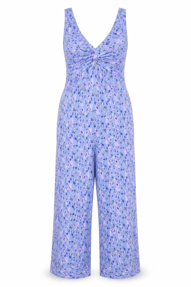 Y.A.S Womens Blue Viscose Jumpsuit One-Piece Size 12 L27 in