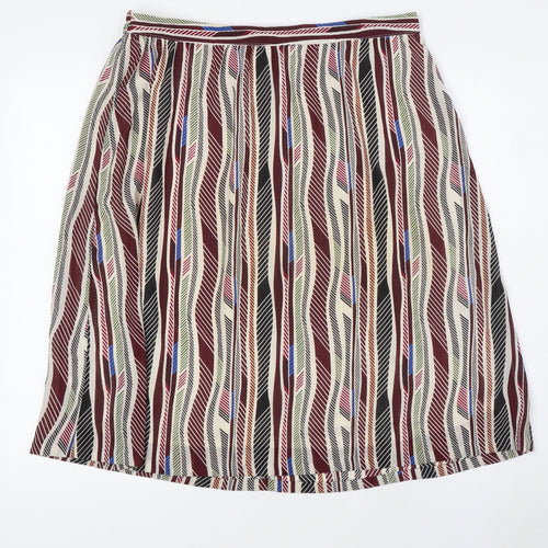 Jacqueline De Yong Womens Multicoloured Polyester A-Line Skirt Size 12 - Elasticated Waist