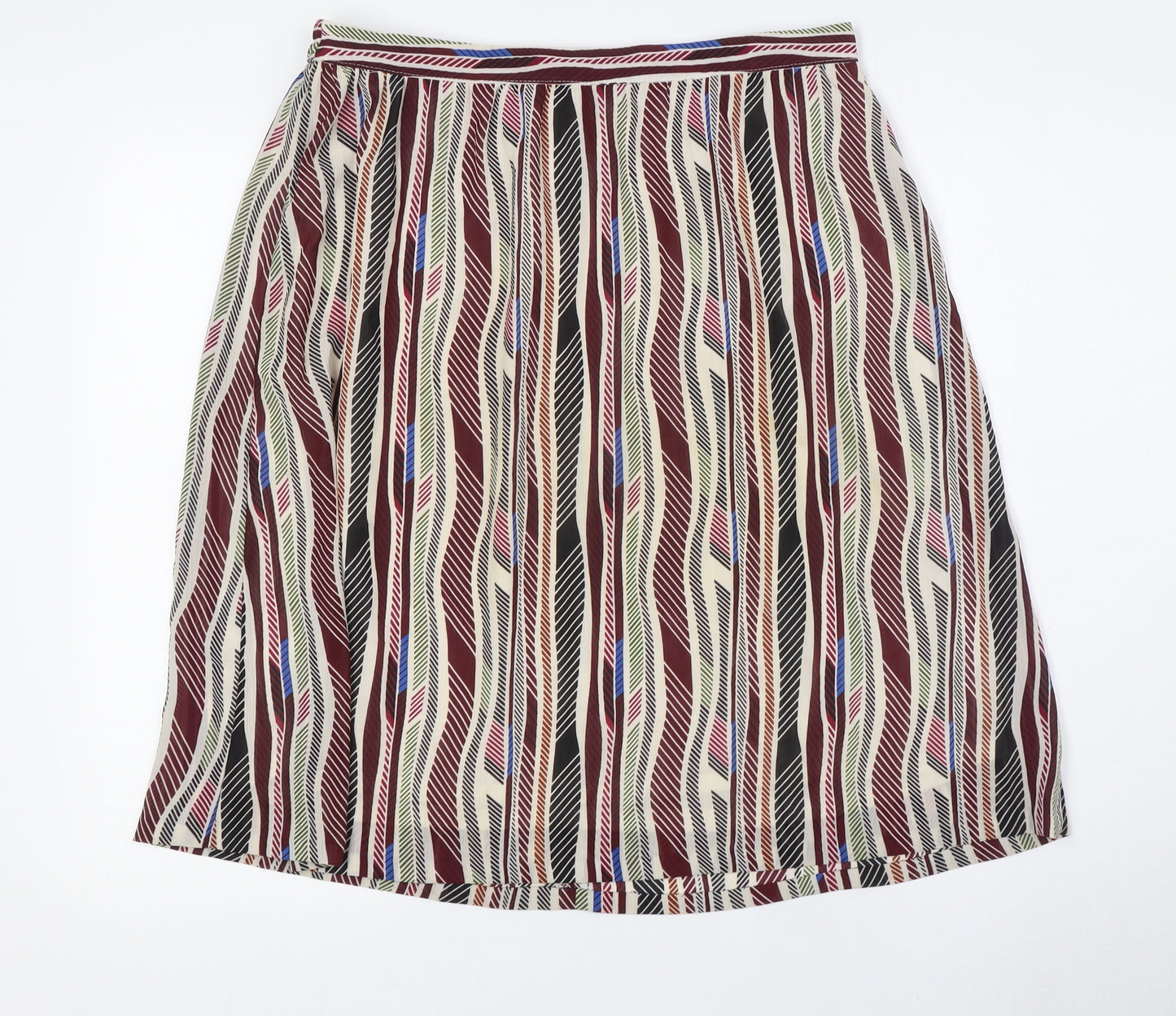 Jacqueline De Yong Womens Multicoloured Polyester A-Line Skirt Size 12 - Elasticated Waist