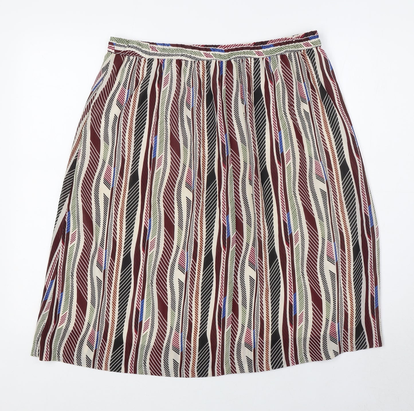 Jacqueline De Yong Womens Multicoloured Polyester A-Line Skirt Size 12 - Elasticated Waist