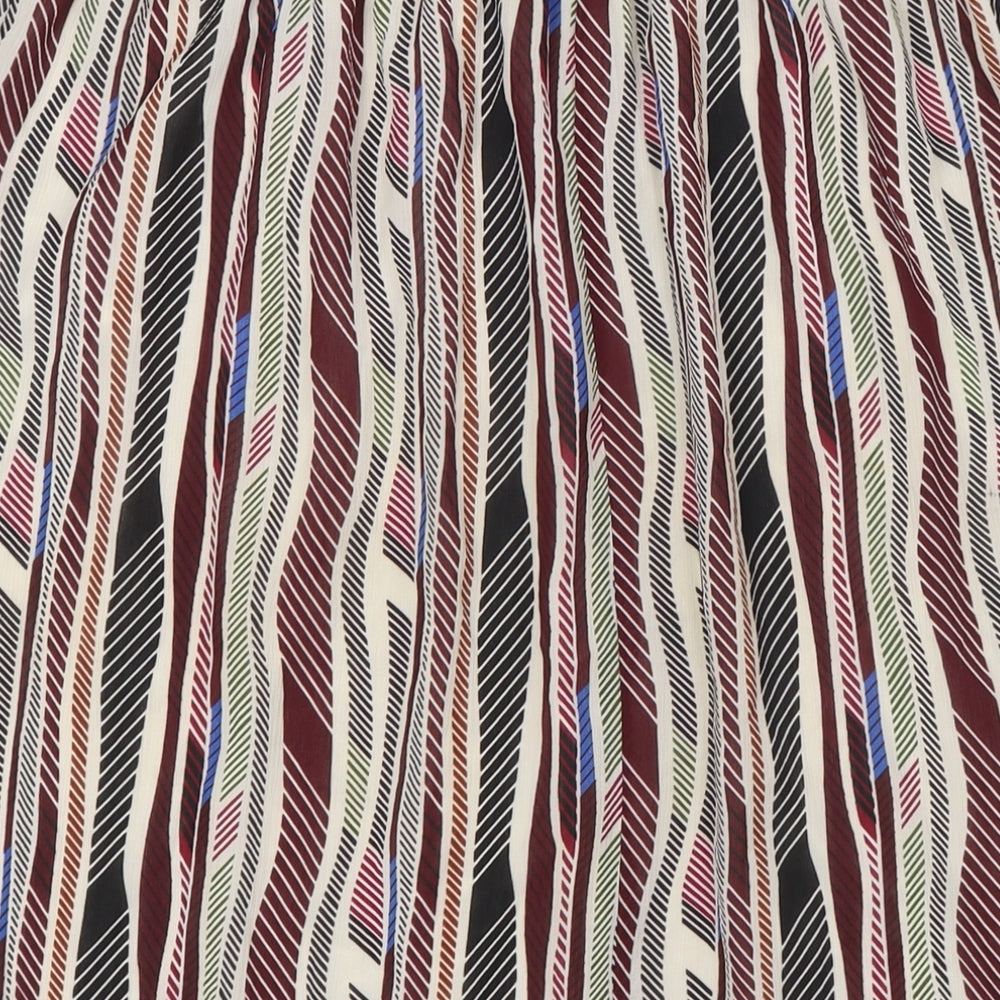 Jacqueline De Yong Womens Multicoloured Polyester A-Line Skirt Size 12 - Elasticated Waist