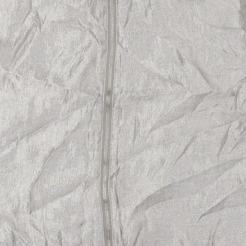 H&M Womens Grey Viscose Basic Blouse Size 8 Round Neck