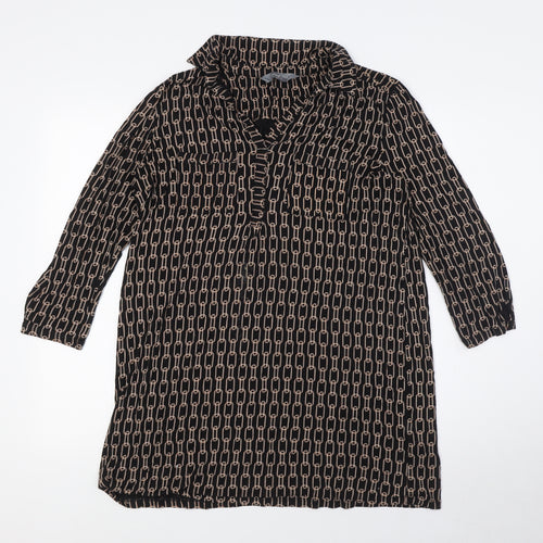 Principles Womens Black Polyester Tunic Blouse Size 14 V-Neck