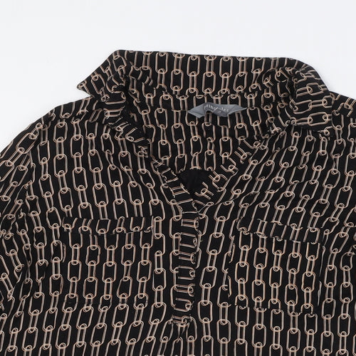 Principles Womens Black Polyester Tunic Blouse Size 14 V-Neck
