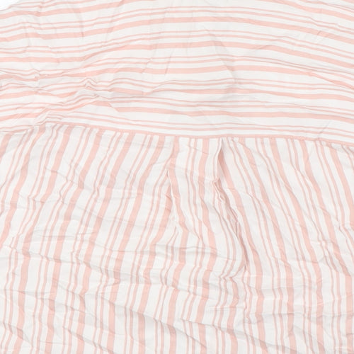 H&M Womens Pink Striped Viscose Basic Button-Up Size 4 Collared