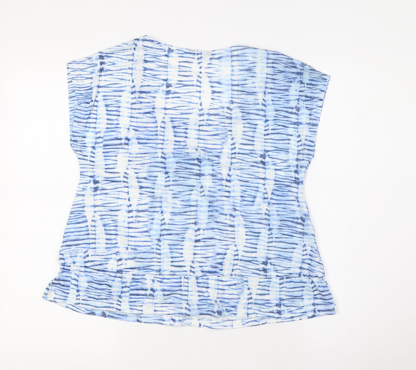 M&Co Womens Blue Polyester Basic Blouse Size 8 Square Neck - Pull Waist