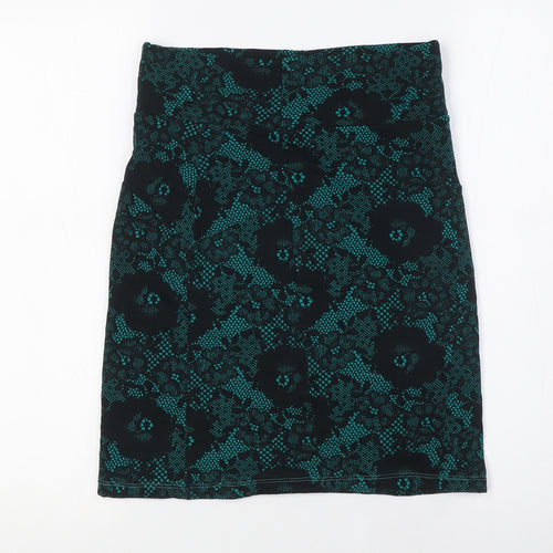 Divided Womens Black Polyester A-Line Skirt Size 10