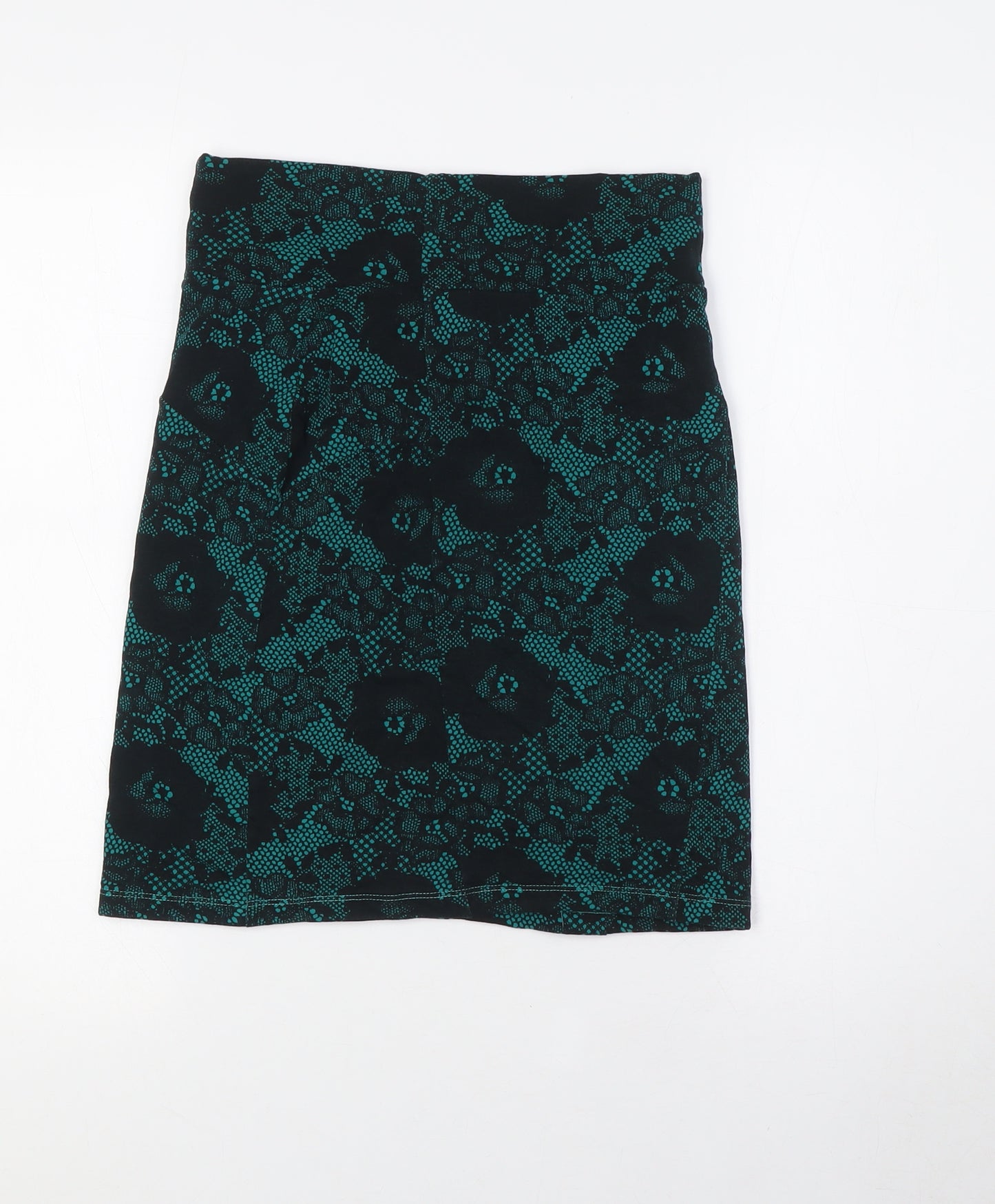 Divided Womens Black Polyester A-Line Skirt Size 10