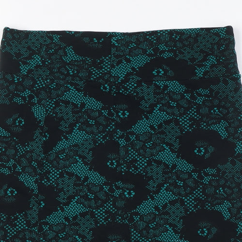 Divided Womens Black Polyester A-Line Skirt Size 10