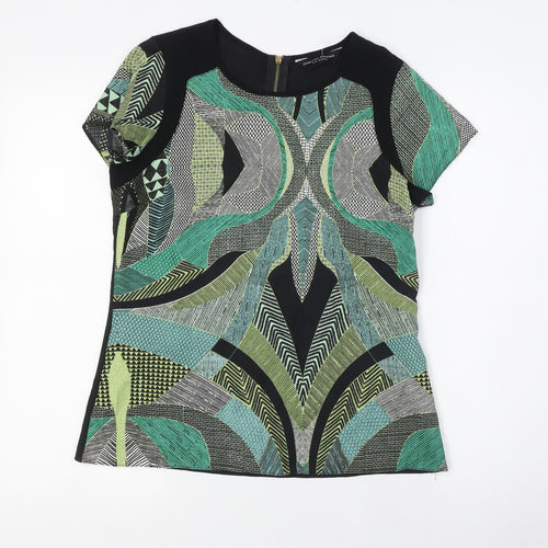 Dorothy Perkins Womens Multicoloured Polyester Basic Button-Up Size 8 Round Neck