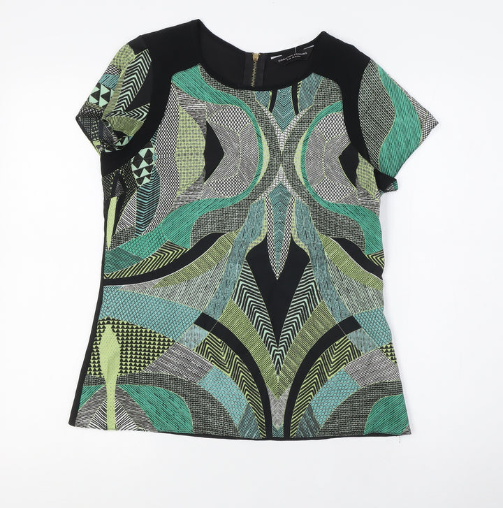 Dorothy Perkins Womens Multicoloured Polyester Basic Button-Up Size 8 Round Neck