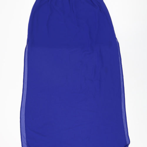 H&M Womens Blue Polyester Maxi Skirt Size 10