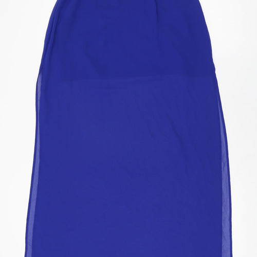 H&M Womens Blue Polyester Maxi Skirt Size 10