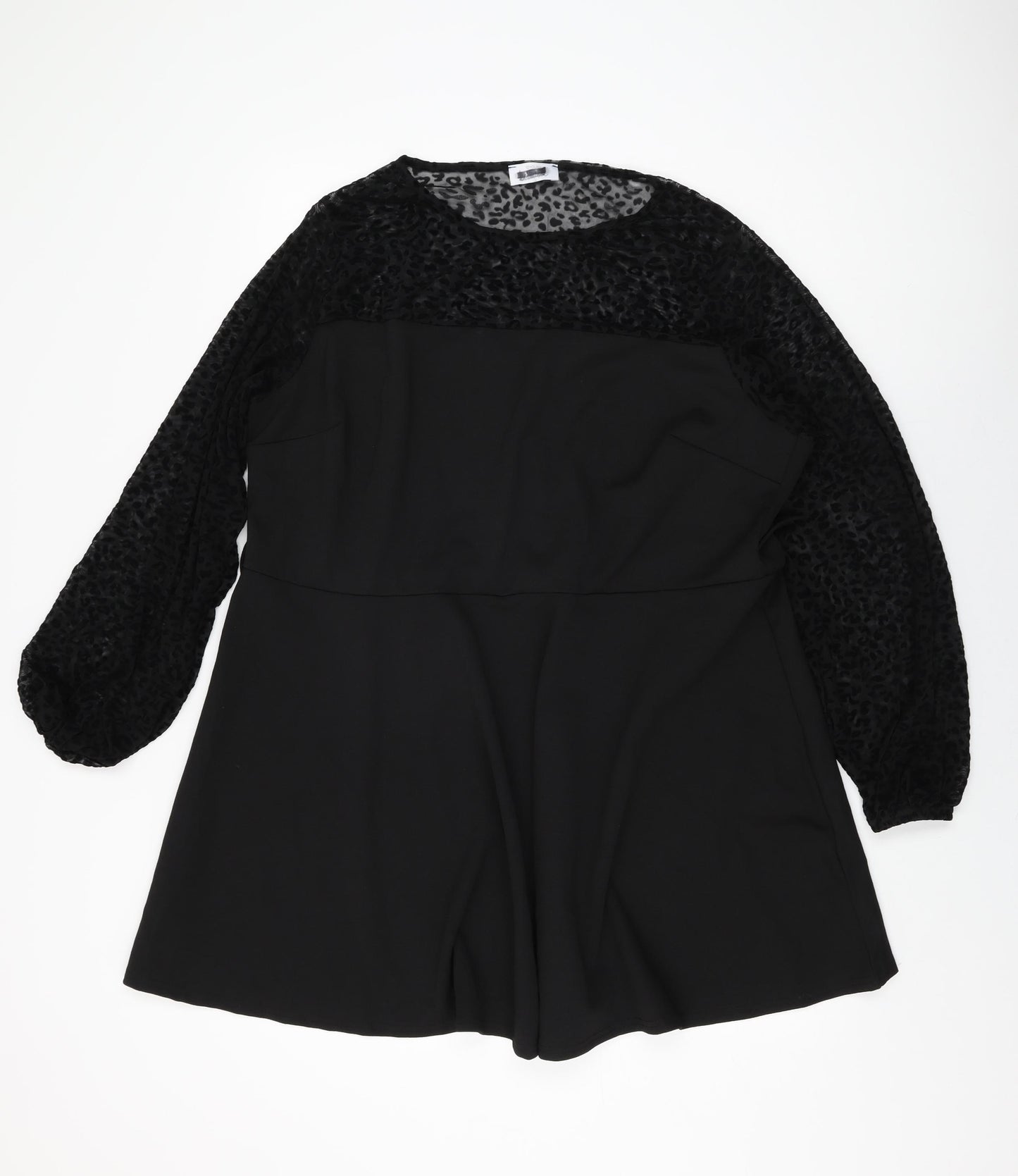 Love Yours Womens Black Polyester Skater Dress Size 22 Round Neck Pullover - Size 22-24