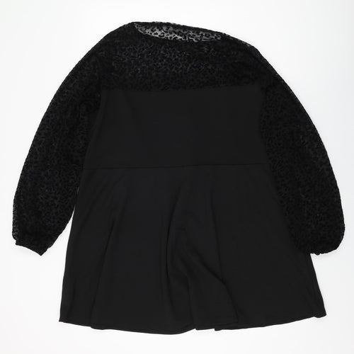 Love Yours Womens Black Polyester Skater Dress Size 22 Round Neck Pullover - Size 22-24