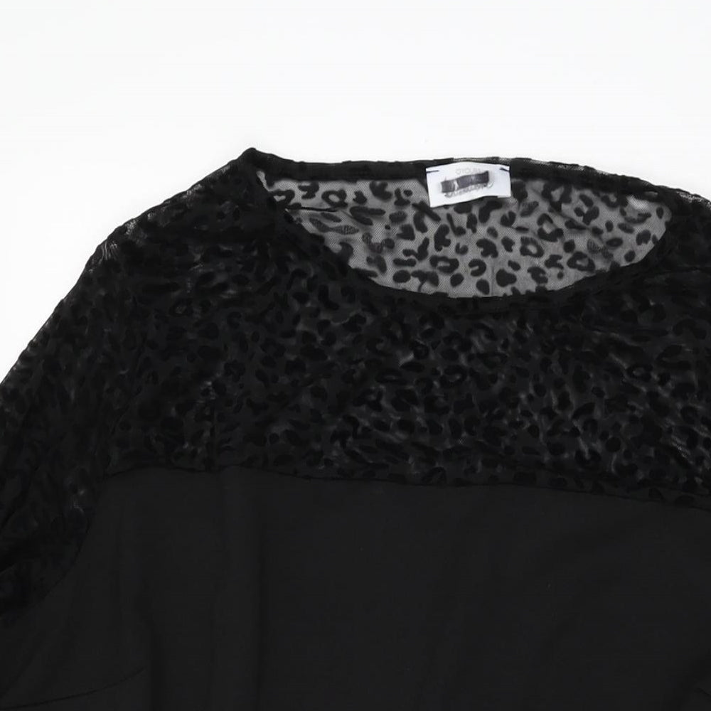 Love Yours Womens Black Polyester Skater Dress Size 22 Round Neck Pullover - Size 22-24