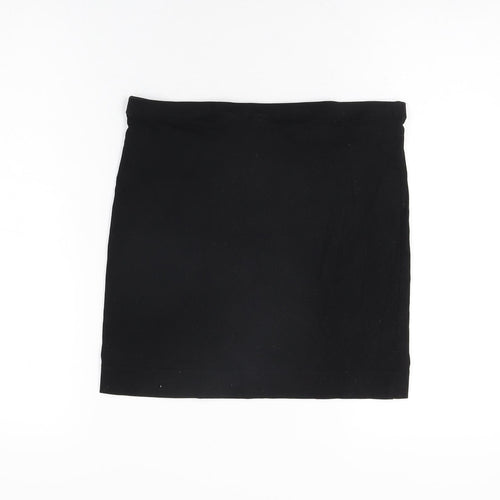 H&M Womens Black Cotton Mini Skirt Size S