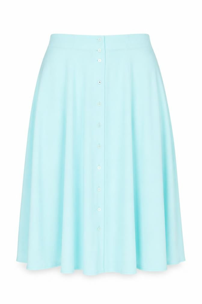 Essence Womens Blue Polyester Swing Skirt Size 22 Button
