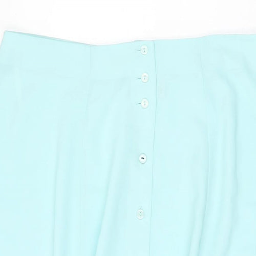 essence Womens Blue Polyester Swing Skirt Size 22 Button