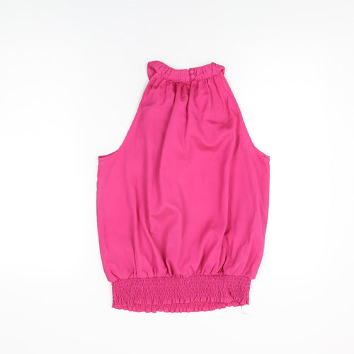 Et Vous Womens Pink Polyester Basic Blouse Size 10 Round Neck