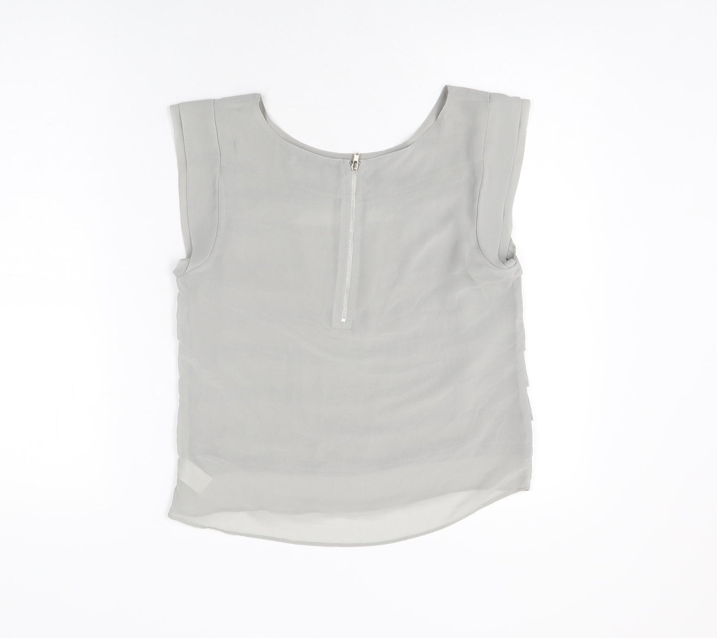 Hot Options Womens Grey Polyester Basic T-Shirt Size 10 Round Neck