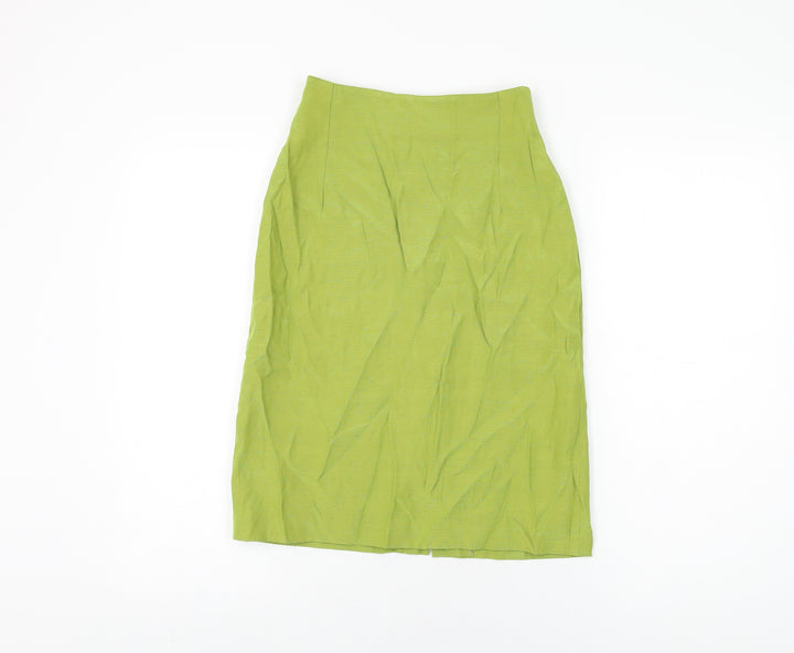 Hamells Womens Green Viscose Straight & Pencil Skirt Size 8 Zip