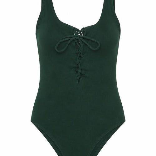 Topshop Womens Green Cotton Bodysuit One-Piece Size 6 Snap