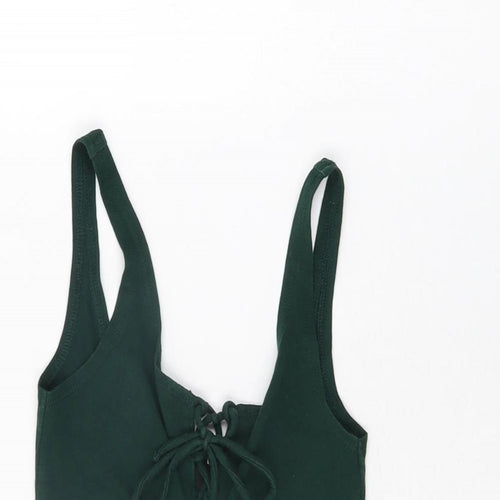 Topshop Womens Green Cotton Bodysuit One-Piece Size 6 Snap