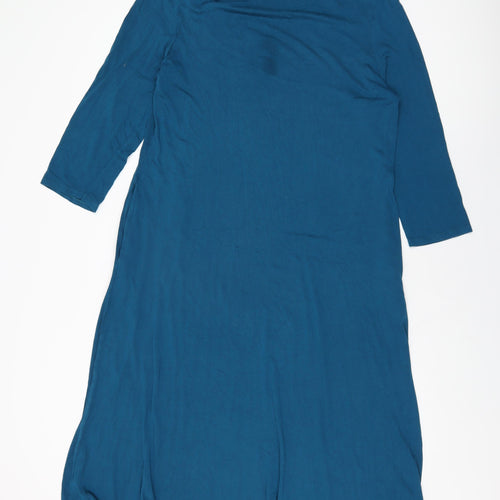 Roman Womens Blue Viscose A-Line Size 16 Round Neck Pullover