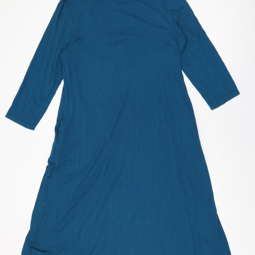 Roman Womens Blue Viscose A-Line Size 16 Round Neck Pullover