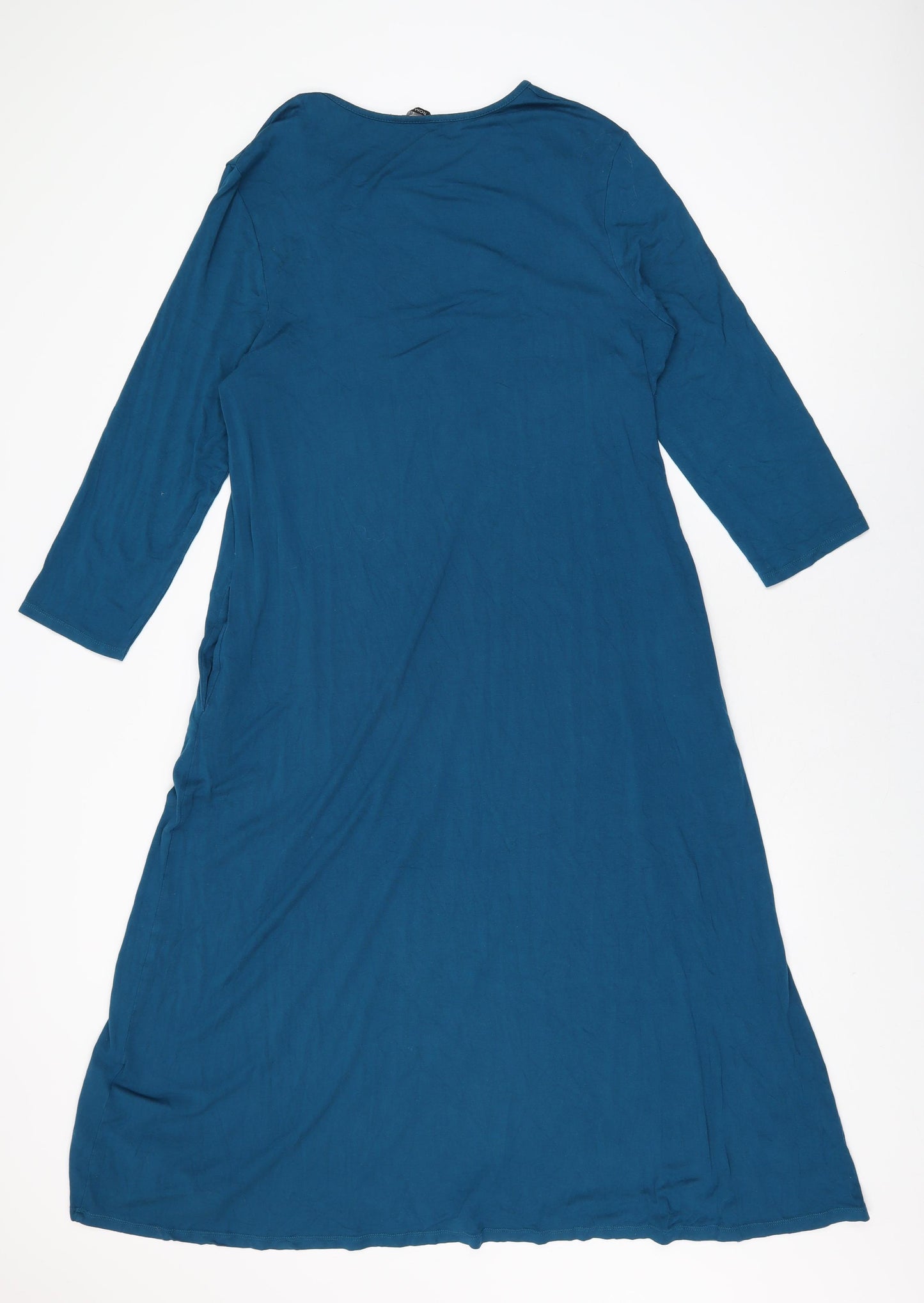 Roman Womens Blue Viscose A-Line Size 16 Round Neck Pullover