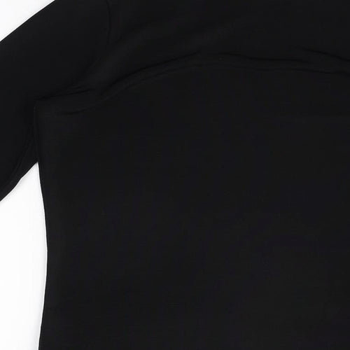 CINCIN Womens Black Polyester Basic T-Shirt Size S Round Neck