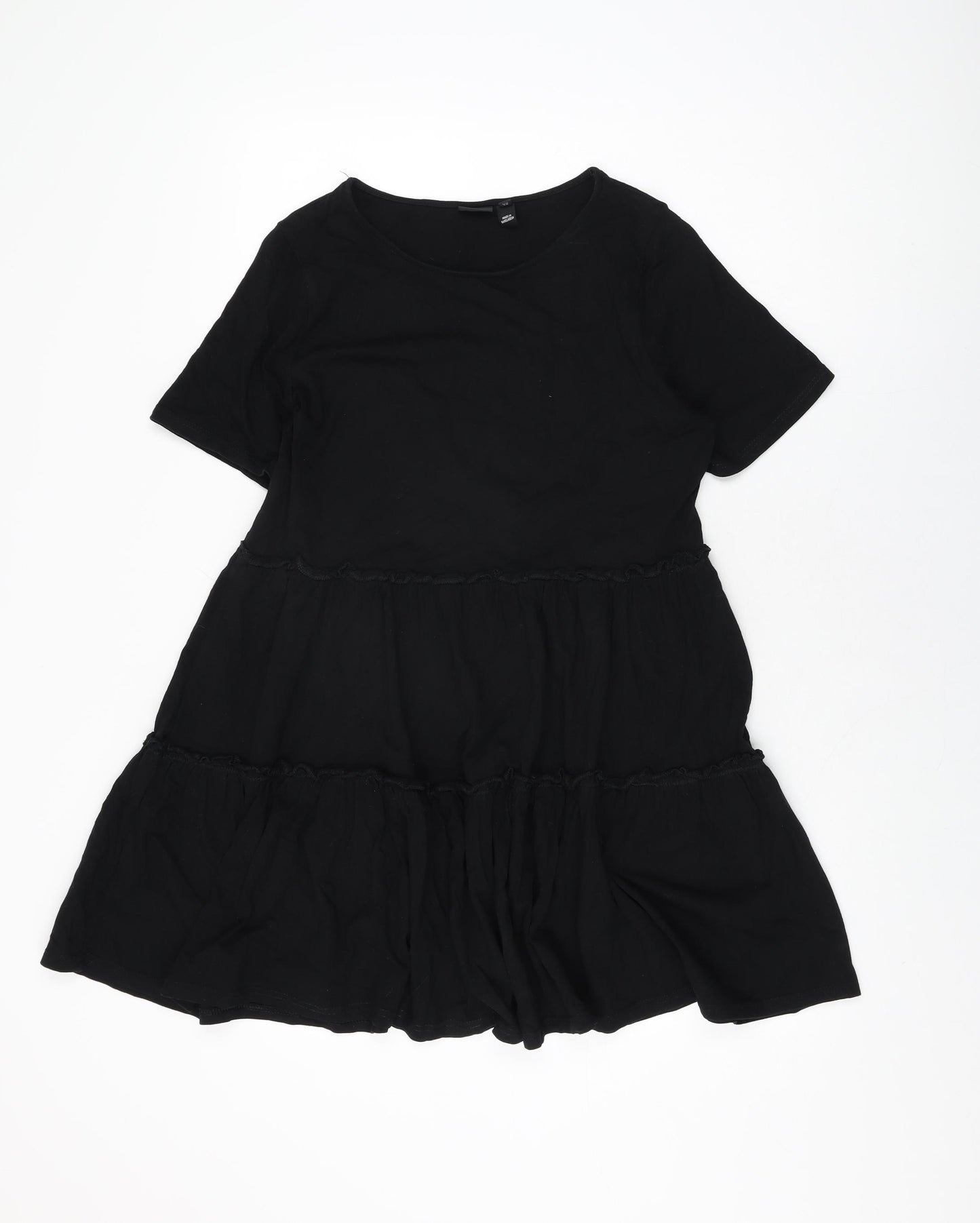 River Island Womens Black Cotton Shift Size 10 Round Neck Pullover