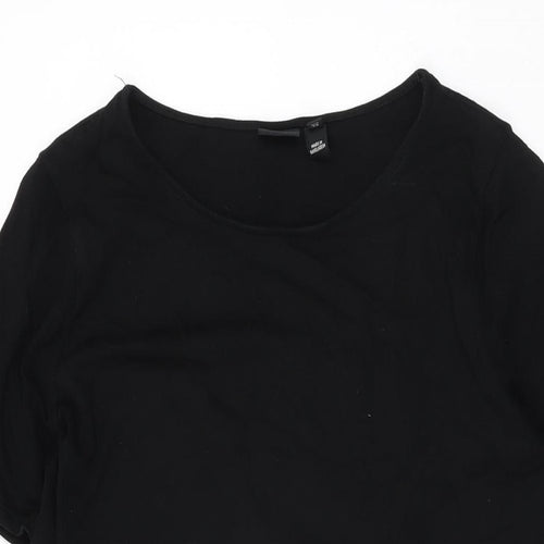 River Island Womens Black Cotton Shift Size 10 Round Neck Pullover