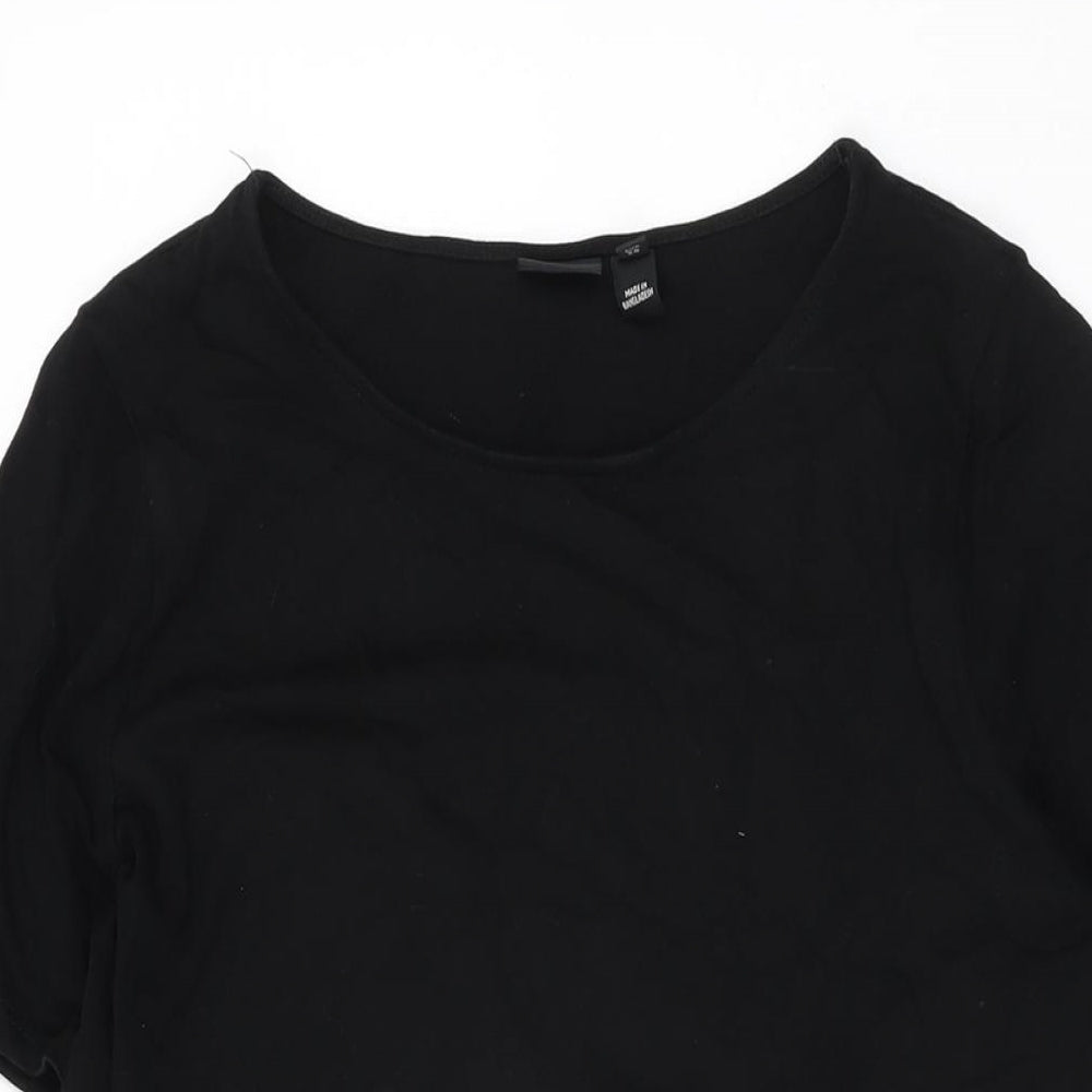 River Island Womens Black Cotton Shift Size 10 Round Neck Pullover