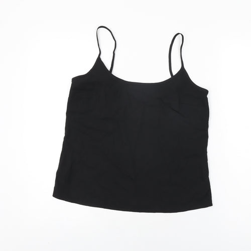 Marks and Spencer Womens Black Polyester Camisole T-Shirt Size 8 Scoop Neck