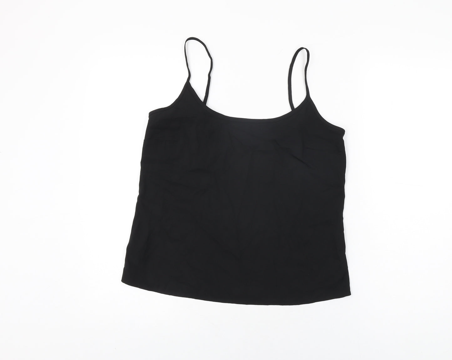 Marks and Spencer Womens Black Polyester Camisole T-Shirt Size 8 Scoop Neck