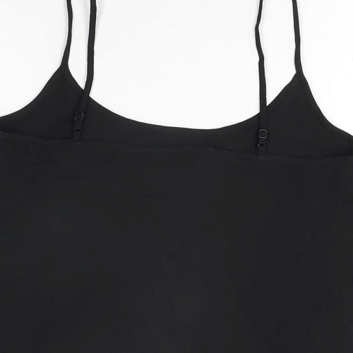 Marks and Spencer Womens Black Polyester Camisole T-Shirt Size 8 Scoop Neck