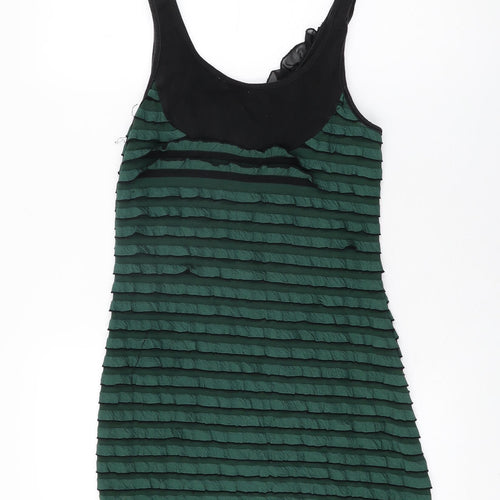 Little Mistress Womens Green Cotton Bodycon Size S Round Neck Pullover