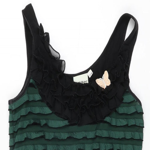 Little Mistress Womens Green Cotton Bodycon Size S Round Neck Pullover