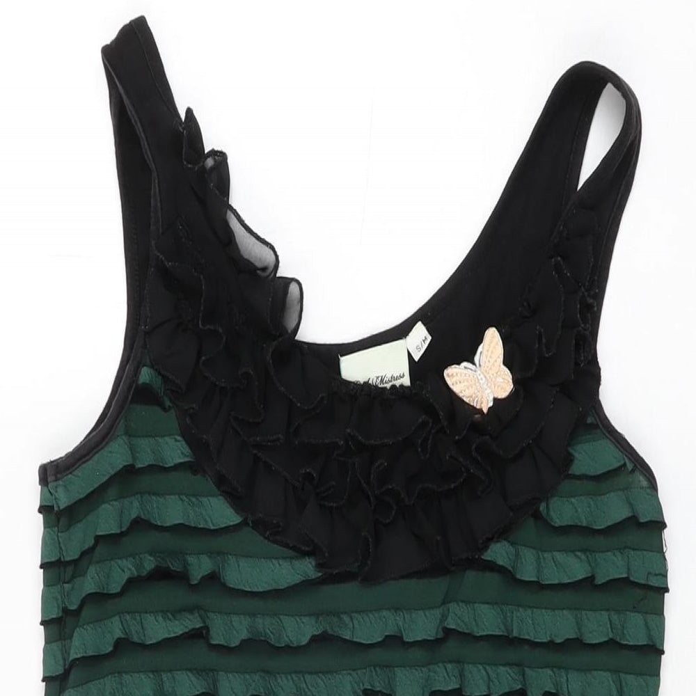 Little Mistress Womens Green Cotton Bodycon Size S Round Neck Pullover