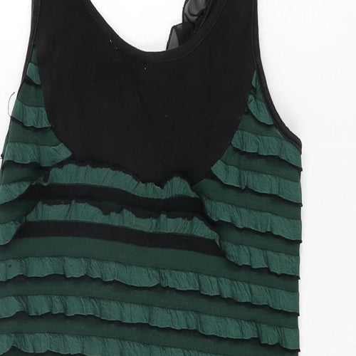 Little Mistress Womens Green Cotton Bodycon Size S Round Neck Pullover